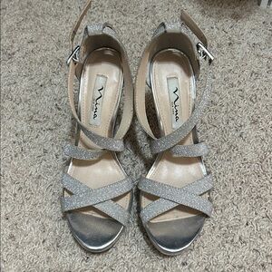 Nina Silver Sparkle High Heels